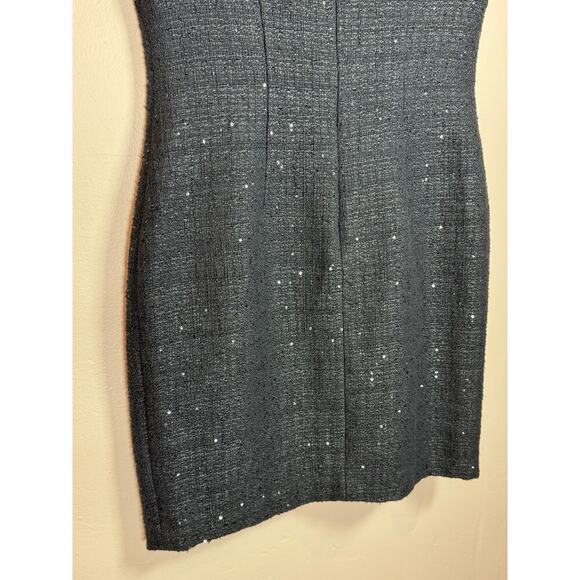 NWT Anne Klien Tweed Black Sequined Fitted Knee Length 4 Luxury Formal MSRP $149 - Picture 9 of 13